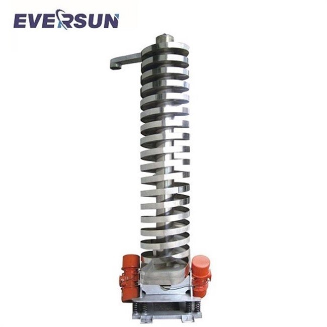 Stainless Steel Vertical Screw Elevator / Vibrating Spiral Conveyor For Granular Material