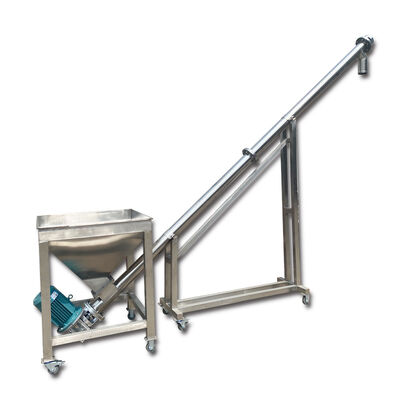 অগার স্ক্রু কনভেয়র স্থিতিশীল এবং দিকনির্দেশক উপাদান স্থানচ্যুতির জন্য স্পাইরাল ব্লেড ব্যবহার করে অবিচ্ছিন্ন পরিবহন যন্ত্রপাতি